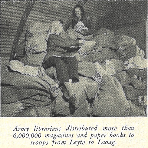 Distributing materials from Leyte to Laong, 1947