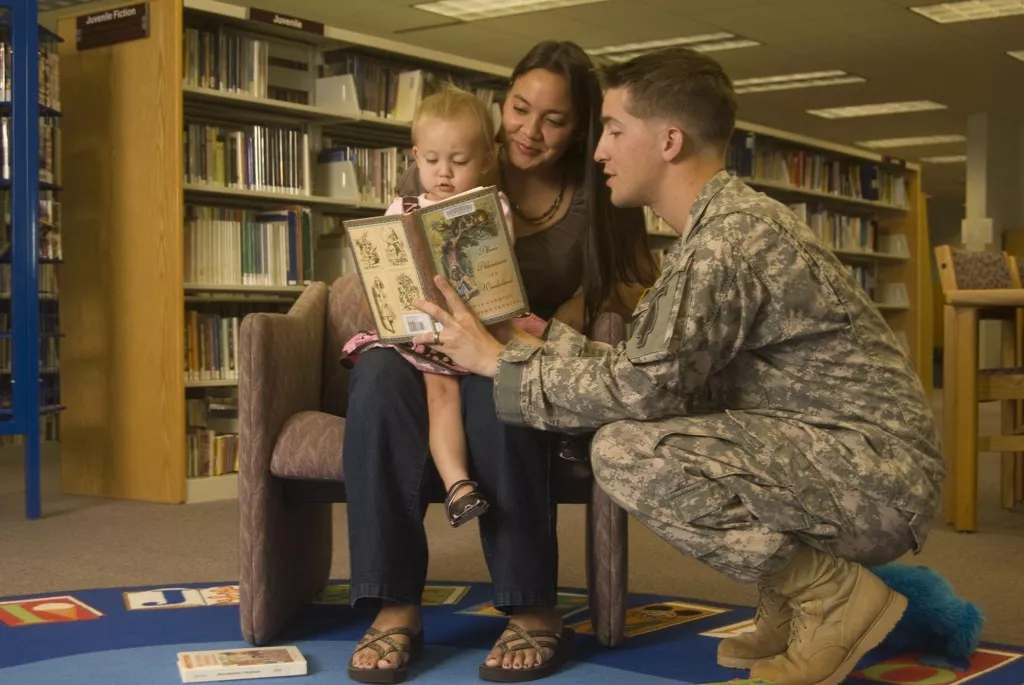 Soldier family in the library 2011